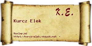 Kurcz Elek névjegykártya