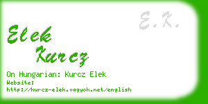 elek kurcz business card